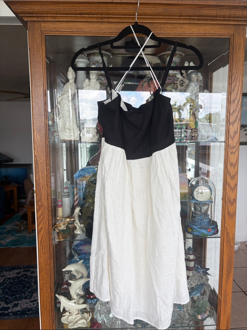 1. State Black and White Strapless Sundress with Cross-Back Straps
